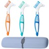Pack of 3 Hard Denture Brushes, Denture Brush Toothbrushes with