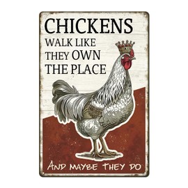 Vintage Chicken Coop Decor Sign, Rustic Farmhouse Metal Wall Art, Funny Retro Tin Plaque,tinsigns, 8x12 Inches tinsign, Humor Gift for Home, Kitchen, Farm, Coop, Country Style