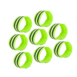 HEROFFIX 8pcs Reflective Bands for Arm Reflective Armbands High Visibility Night Cycling Riding Reflector Tape Straps Bracelet Green Replace Parts