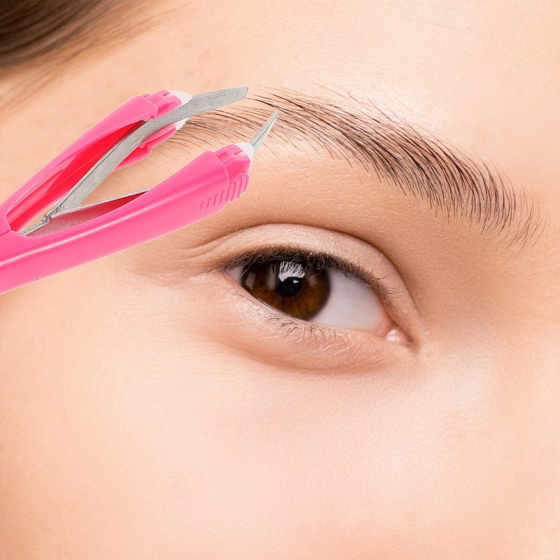 NOLITOY Brow Clip Tweezer Automatic Eyebrow Clamp Trimming Tool and
