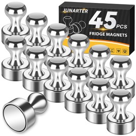Junarter 45 Pack Magnetic Push Pins Refrigerator Magnet Whiteboard Magnets, Cute Fridge Magnets Adult, Magnets for Whiteboard, Small Push Pin Neodymium Magnets for Locker, Map, Kitchen, Office, School