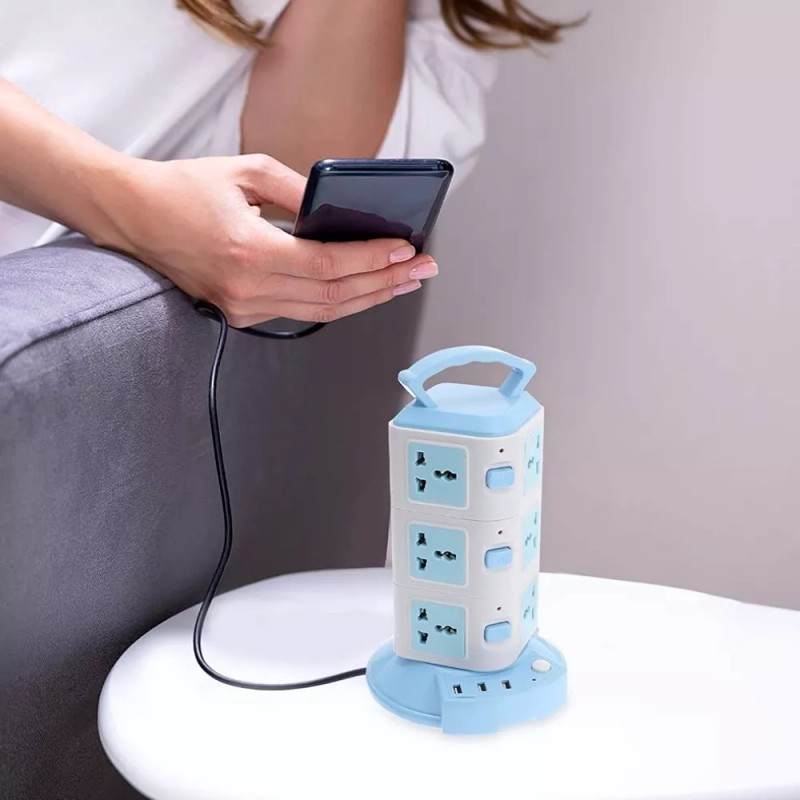 Maíz Multicontacto Supresor Picos Torre Cargador Usb Escritorio