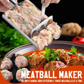 SZSMW Meat Ball Shaper, Meatball Maker, Mincing Ball Shaper, Suitable for Making Meat Balls, Fish Balls, Vegetable Balls or Ice Cream Balls (with Small Spatula)