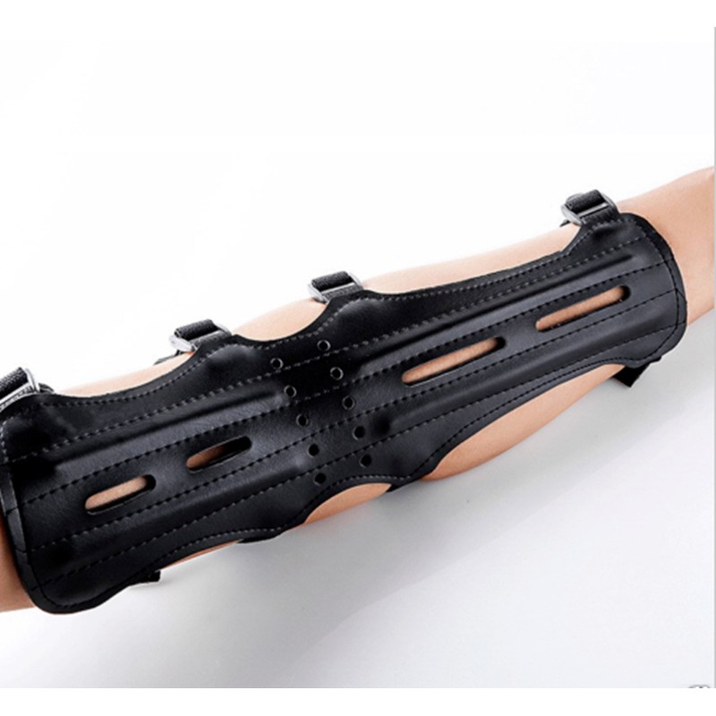 SOSOSHOT Archery Leather Arm Guard Long 4Straps Forearm Protective Gear