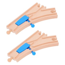 BESPORTBLE 2Pcs Wooden Train Track Switch Connectors for Development Compatible with Major Play Material Enhance Motor Skills and Imaginative Track Designs