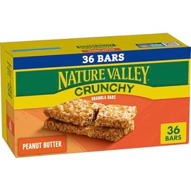 Nature Valley Crunchy Granola Bars, Peanut Butter, 36 Bars 26.82 OZ (18 Pouches)