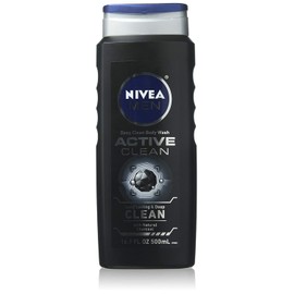 NIVEA FOR MEN Body Wash Active Clean 16.9 oz (Pack of 2)