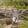 Waroom Home Rustic Wood Lighthouse Decor with Light, Tabletop Nautical