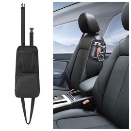 Car Seat Side Organizer with Mesh Pocket,Car Seat Storage Hanging Bag Holds Phones Wallets Glasses,Universal Multifunctional Car Storage Organizer for Most Cars SUVs Trucks (1PCS)
