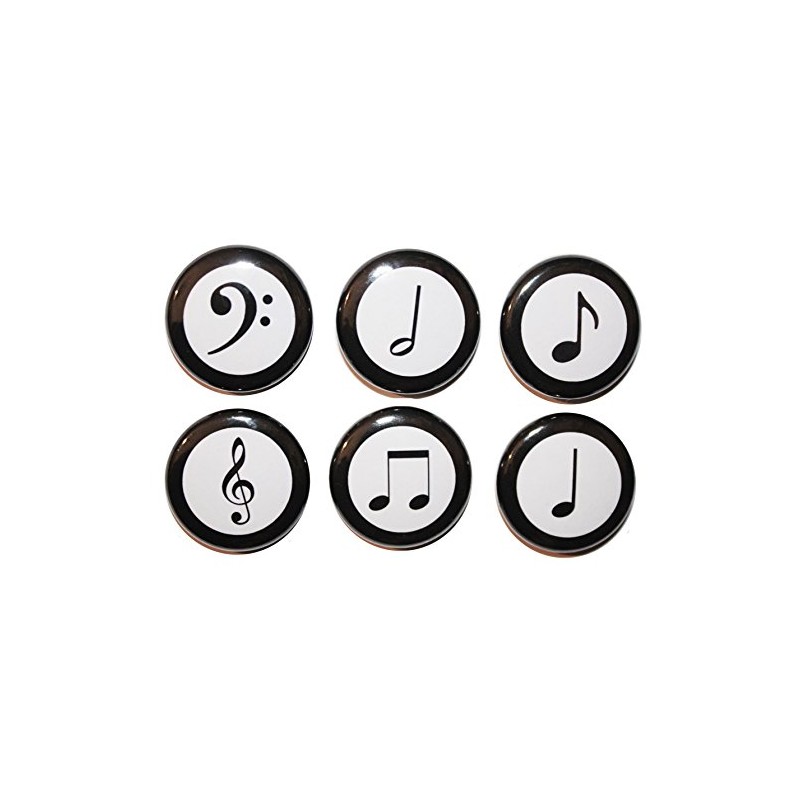 Musical Note Circle Fridge Magnets (25mm) Made in UK by