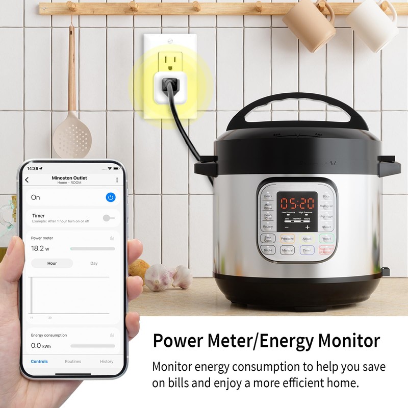 Minoston 800 Z-Wave Plug with Energy Monitoring, Z-Wave Plus Mini