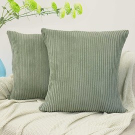 Amilian Set of 2 cushion covers, 50 x 50 cm, covers for sofa cushions, decorative cushions, cushion covers 50 x 50 cm, cushion cover leaf poetry