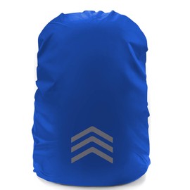 Yoolly Waterproof Backpack Rain Cover, Reflective Backpack Cover, Foldable Ultralight Dust and Rain Cover Rucksack for Outdoor, Hiking, Riding, Camping, Traveling (Blue, M: 30-40L)