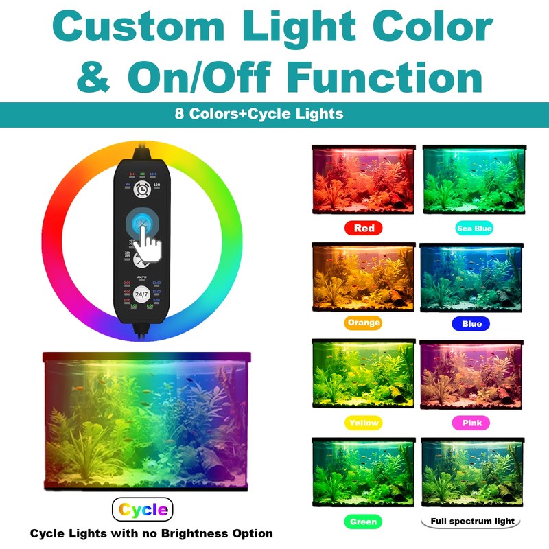 SEAOURA Submersible Aquarium Light for 12 to 23 Inch Fish