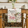 Artoid Mode Daisy Bunny Rabbit Easter Table Runner, Seasonal Spring