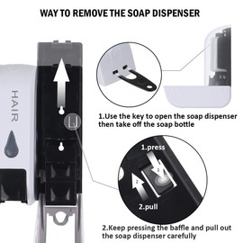 3 Soap Dispenser for Shower Gel Shampoo Conditioner Wall Mount Matte Black