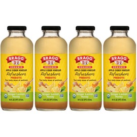 Bragg Apple Cider Vinegar, Ginger Lemon Honey, 16 fl oz (Pack of 4)