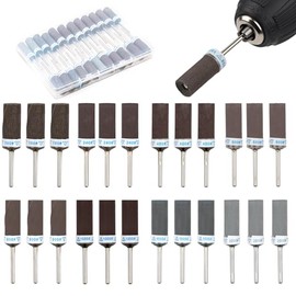 24Pcs Sanding Drums Sandpaper Sticks Set for Dremel Rotary Tools with 1/8"(3mm) Shank, 180/240/400/600/800/1000/1500/2000 Grits Sanding Bits for Wood Plastic Metal Rust Removal Polishing and Grinding