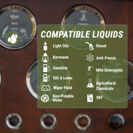 TERA PUMP 2.85 GPM Drum Pump USB Rechargeable Barrel Pump Extra Long Discharge Hose For E15, E85, DEF, Kerosene, Gasoline, Diesel, Light Oils, Detergents