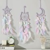 Dream Catcher Wall Decor - Handcrafted Feather Woven Pendant, Pompom