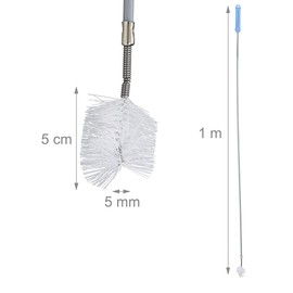 Sink and Drain Cleaning Snake Brush, Flexible Unblocker Tool, Universal Pipe Dredging with Comfortable Handle, 1m Length, Drain Cleaning Brush for Sink, Baths and Sewers