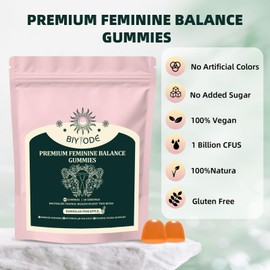 Premium Vegan Feminine Balance Gummies - Immune Support & Women's Health - Gluten-Free, Halal - Hawaiian Pineapple Flavor - 60 Count