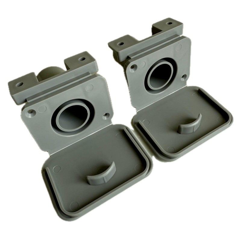 2 x 28mm Waste Outlet Hose Sockets with Flap –