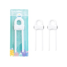 Regalo Home Safety Sliding Locks, Award Winning Brand, Cabinet Handle Lock, Baby Proofing Lock, Child Safety Cabinet Latch, White