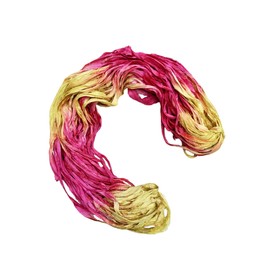 Maker's Craft Hand Tye Dyed Sari Silk Ribbon Yarn 100 Grams, 50 Yards DIY in Vintage Colors for Art & Crafts, Gift Wrapping, Christmas Decorations, Knitting, Jewelry Making etc (Red Chilli)