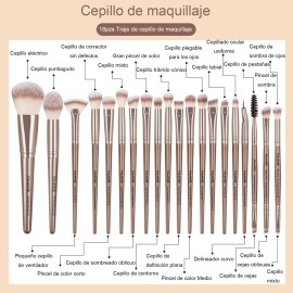 Set 20 Brochas Para Maquillaje Y Traje De Limpieza Y Secado