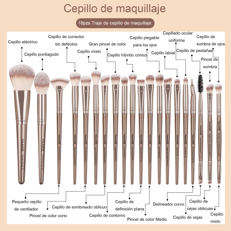 Set 20 Brochas Para Maquillaje Y Traje De Limpieza Y