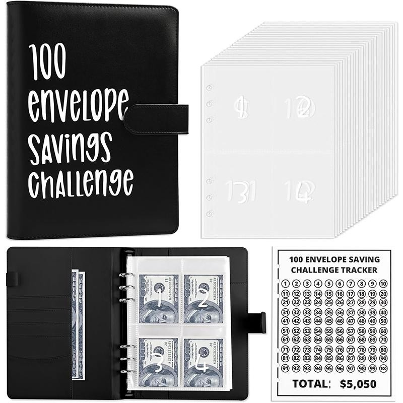 100 Envelopes Saving Challenge, A5 Money Saving Budget Binder with