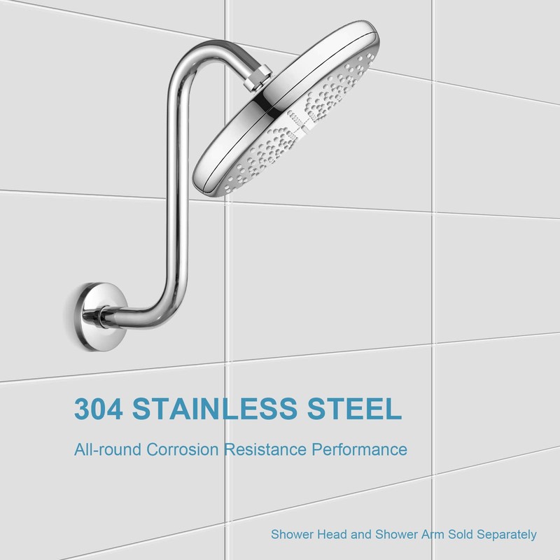 OFFO Shower Head Extension Arm 10 in, S Shaped Shower