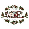 Captive Decals Christmas Vintage Holly Berry Noel 3 pcs 4"