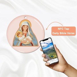 Inspirational NFC Christian Keychain with Scripture Card, Tap with Your Phone to Get Daily Bible Verse - Strength & Dignity (Prov. 31:25)