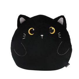 I-TOTAL ® - Decorative Cushion for Children/Living Room, Fluffy Fabric Cushion in Shape (Black CAT)