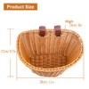 Woven Plastic Bicycle Basket with 2 Adjustable Leather Straps, Handwoven