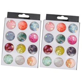 Ipetboom 2sets DIY Manicure Fragments Nail Art Shell Pieces Vibrant Colors Nail Art Decorations for Women Girls Parties *2