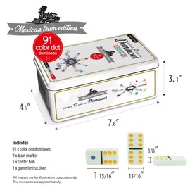 ERLLE Dominos Set Game. Premium Classic 55 Color Pieces Double Twelve Domino. Durable tin Box. Kids, Boys, Girls, Party Favors and Anytime use. Duoble 12 Dominoes.