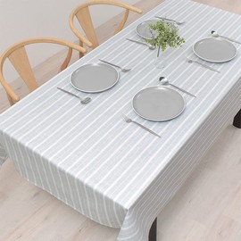 W4701500 Tablecloth, 100% Cotton, Fashionable, Rectangle, Scandinavia, 47.2 x 59.1 inches (120 x 150 cm), Standard, Simple, Striped, Gray, Style Decor