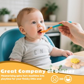 Socub Silicone Suction Cup Spinner Toy | Spinning Tops for Kids 1-3 | Toddler Sensory Bath Toys for Babies 12-18 Months | Airplane Car Travel Table Highchair & Window Toys(Sage/Dusty Lilac)