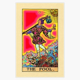 The Fool- Psychedelic Tarot In Rainbow Sticker Bumper Sticker Vinyl Decal 5"