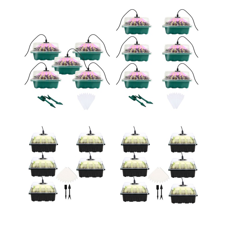 12 Hole Plant Lamp Set with LED Grow Lamp Seedling