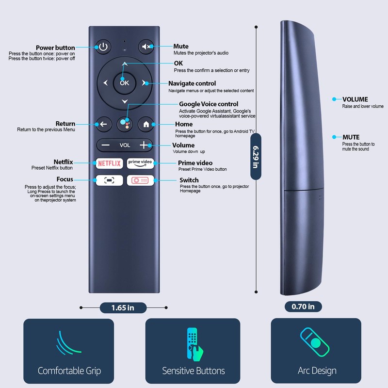 New Replacement Voice Remote Control Compatible with ETOE E2 Pro