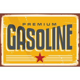Generisch Blechschild Retro 40x30cm Premum Gasoline Tankstelle Benzin Deko Schild tin Sign