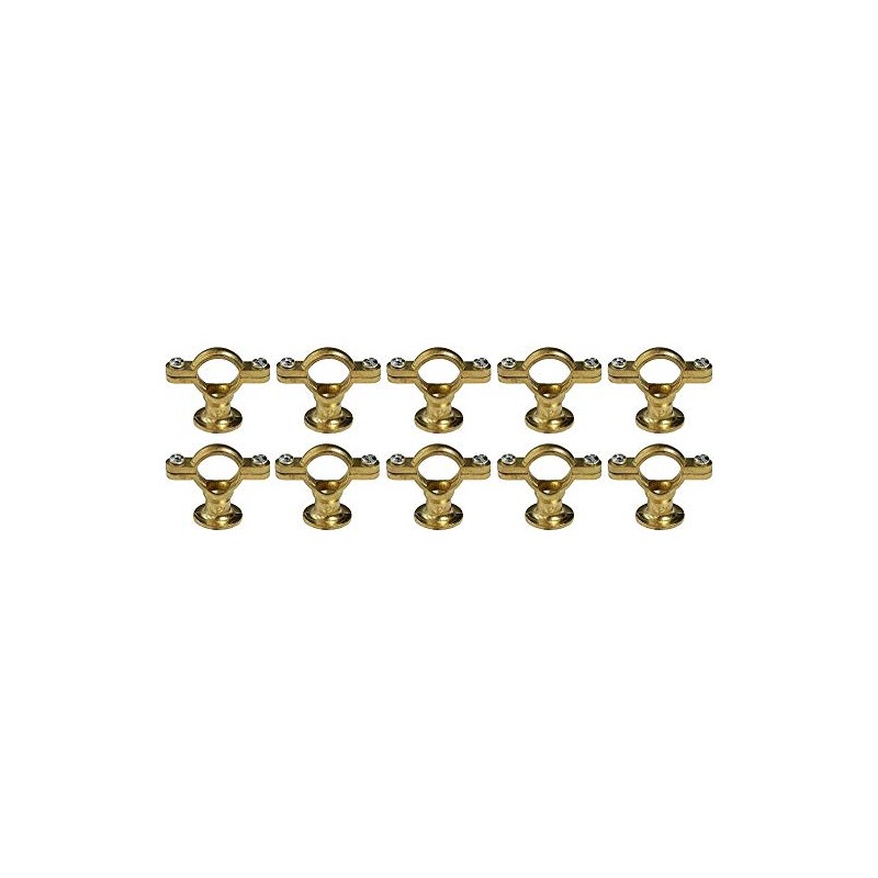 Zamak Pipe Clamps Brass-Plated 12-35 mm Pack of 10 Size