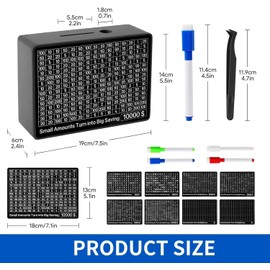 QUENTRO Wooden Money Saving Box, Cash Savings Challenge Box with Counter, Cash Vault, Budgeting & Savings Goals Piggy Bank, 8 Saving Targets, No Install Required, Ideal Gift for Kids & Adults