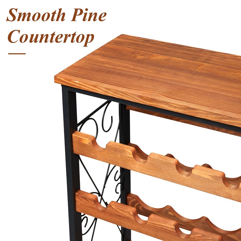 64 Bottles Wine Rack Freestanding Floor with 2 in 1