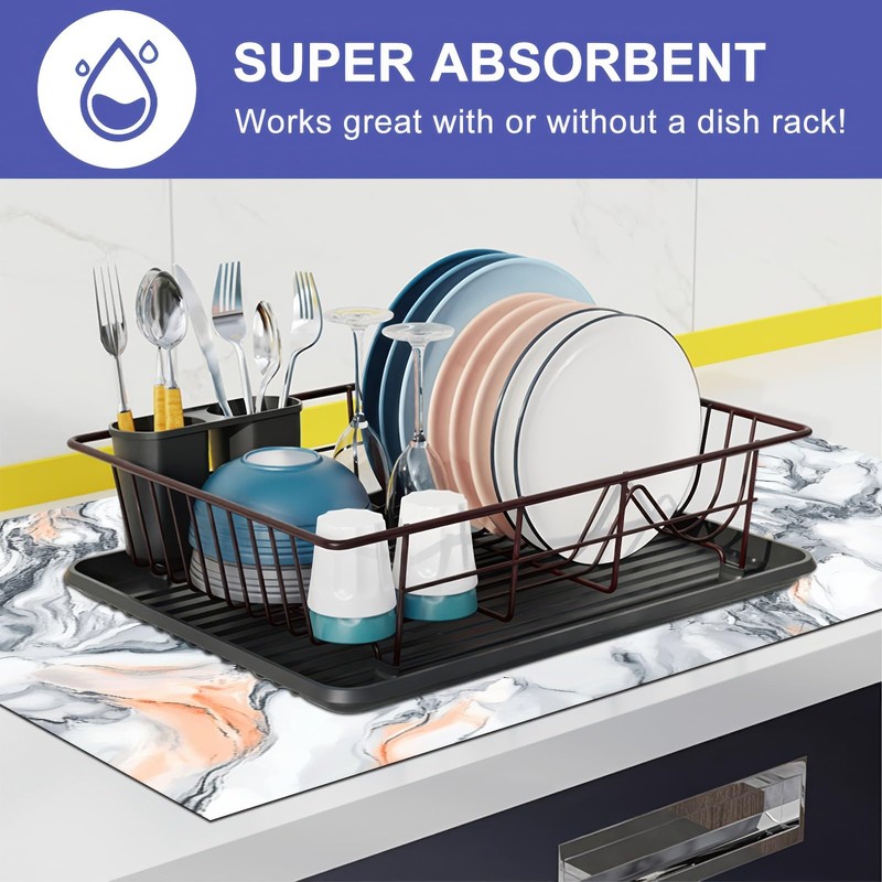 HOMETITUTE Stove Top Cover Diatomite Mat 28x20 Inch Marble Stovetop