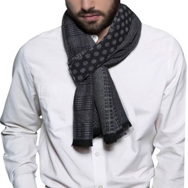 GFM® Mens and Unisex Warm Autumn Winter Scarf -Grey-(EXC)(FS-MNSCF-143-0003-BH)